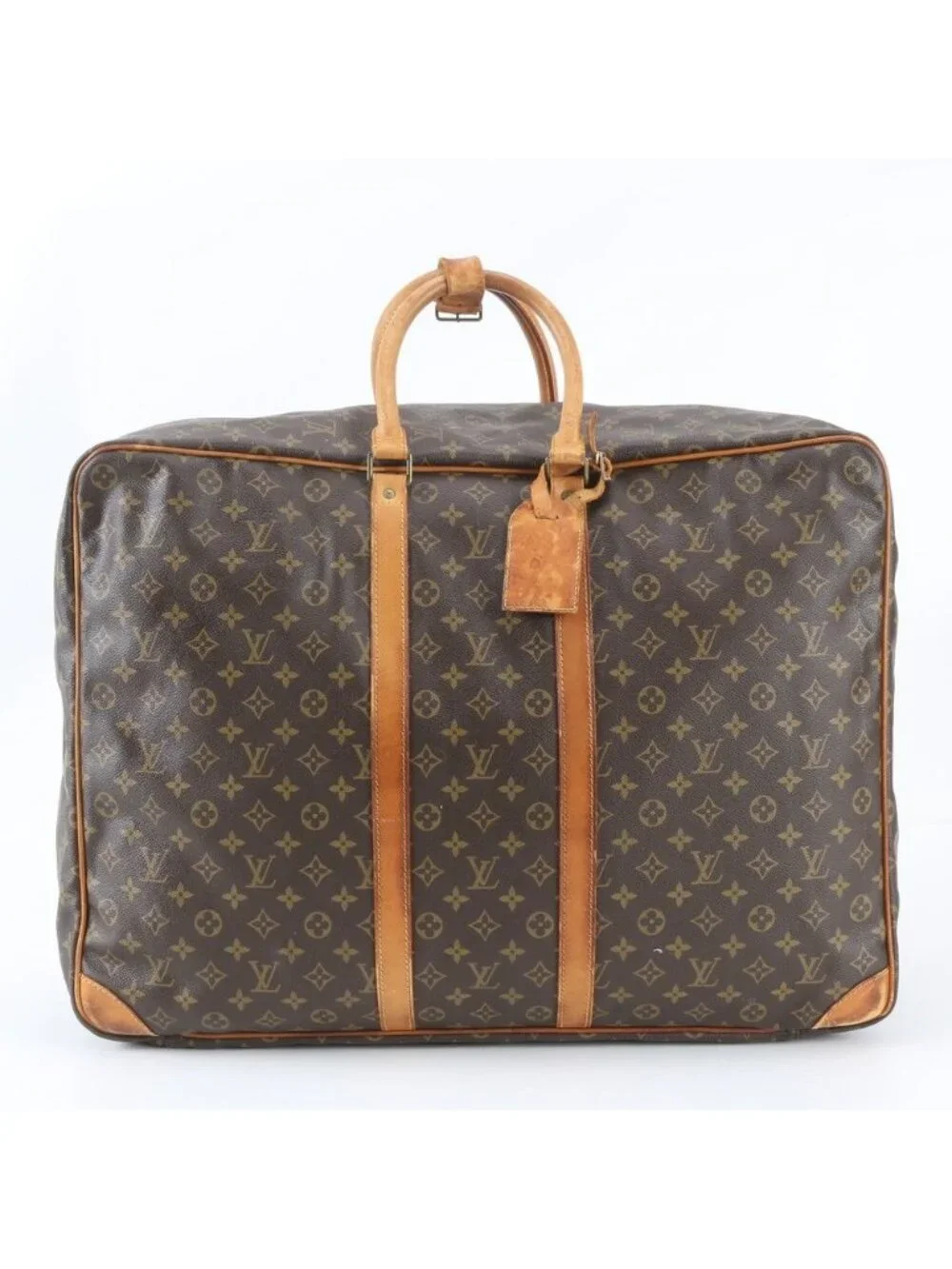 Louis Vuitton Monogram Sirius 55 Leather Boston Bag Tote Carry